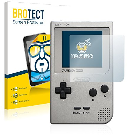 BROTECT 2 Stück Schutzfolie für Nintendo Gameboy Pocket Displayschutz Folie Made in Germany, Ultra-Klar
