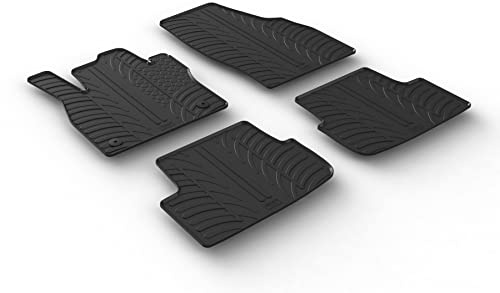 Gledring Satz Gummimatten kompatibel mit Seat Ibiza 6F 5-türer 6/2017- & Seat Arona 11/2017- & Skoda Fabia IV 2021- (T Profil 4-teilig + Montage-clips) | kompatibel mit Seat Ibiza 6F 5-türer 6/2017- & Seat Arona 11/2017- & Skoda Fabia IV 2021- (T-Profil 4-tlg. + Montageclips)