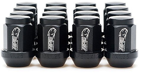 APE RACING Radmuttern aus geschmiedetem 7075-T6, Aluminium, 10 x 1,25 mm, konische Radmuttern (16 Stück) für ATV-Quad, 17 mm Sechskantkopf, 60 konischer Sitz, extrem leicht und korrosionsbeständig