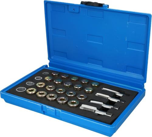 BRILLIANT TOOLS BT711250 Reparatursatz für Öl-Ablassschrauben-Gewinde, 64-tlg [Powered by KS TOOLS], Mit Stabilem Blauen Transportkoffer, 64-tlg.