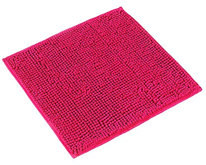 PANA fluffig WC matta utan urtag • chenille badmatta i olika delar Färger och storlekar • Badmatta halkfri och tvättbar • 45 x 45 cm • Färg: fuchsia