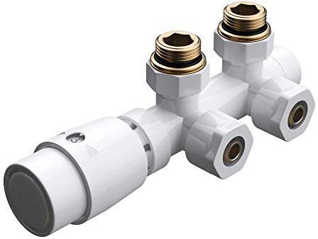Mai & Mai Heizkörperventil inkl. -regler mit Temperatureinstellung 6° - 28° Thermostatventil in Weiß