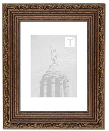 Barock-Bilderrahmen Josephine Nussbraun 7 x 10 cm Museumsglas 2mm eizigartiges Design