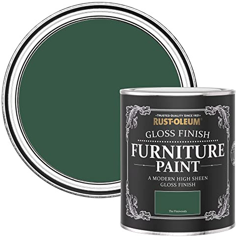 Rust-Oleum Green Furniture & Skirting Board Paint in Gloss Finish - The Pinewoods 750ML