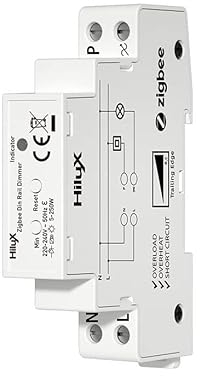 HiluX Zigbee DIN-Schienen-Dimmer – einfach dimmen mit Push, kompatibel mit Philips Hue, bis zu 250 W LED, Zigbee 3.0, kompatibel mit Apple HomeKit
