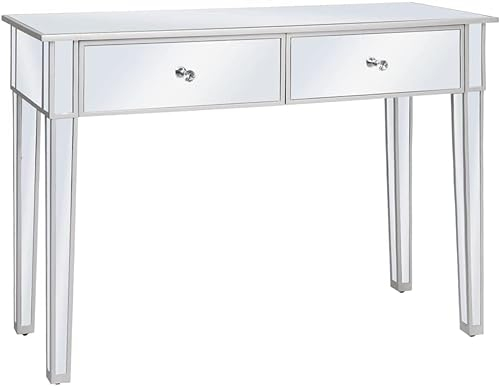 KOIECETA Konsolentisch Verspiegelt MDF Glas Konsole Beistelltisch Flurtisch