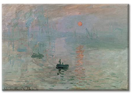 LABORATORIO 102 Quadro su Tela Monet Impression Soleil Levant (30x40 cm) 1872 Impressionismo - Stampa Artistica da Parete con Telaio Classic 2 cm Legno Abete - Quadro Moderno Pronto da appendere