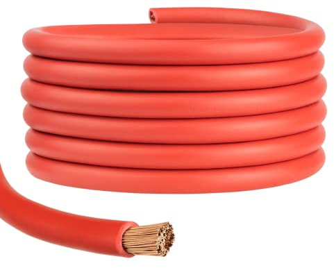 Batterie-Kabel H07V-K feindrähtig 10mm² rot 100% OFC-Kupfer Meterware | Aderleitung, Fahrzeugleitung, schwarz