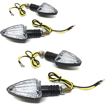 Streetparts24 LED Mini Blinker Set Schwarz 12V E-geprüft passend für Motorrad, Roller, Scooter, Mofa, Moped – 4 Stück Kompakt Blinker mit M8x1,25 Gewinde