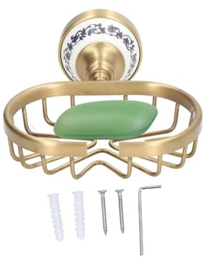 Dusche Seifenschale, Antike Messing Seifenhalter Gold Wandhalterung Seifenschale Halter Caddy Edelstahl Schwamm Halter Bronze Regal Seifenkorb für Badezimmer