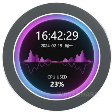 TUOPUONE Monitor USB da 3,4 pollici AIO LCD Screen CPU Cooler Screen/Display Screen per interno PC/Desktop RGB Schermo ambientale con funzione di analisi dello spettro musicale Colore grigio