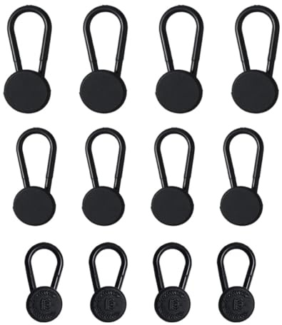 FDCGAS Knopfverlängerung für Hosen - 12 pcs hosenknöpfe,Hosenbunderweiterung, Verstellbarer Hosenknopf Verlängerung für Herren- und Damenhosen, Kleider, Hemden(Schwarz)