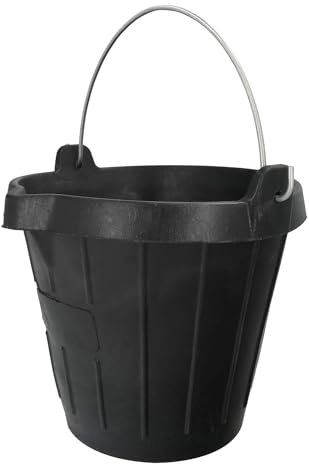 WOLFPACK LINEA PROFESIONAL Cubo Obra Industrial Goma 10 litros con Pico Vertedor. Base y Laterales Reforzado. Espesor 1 cm. Espuerta Obra, Cubo Goma Obra