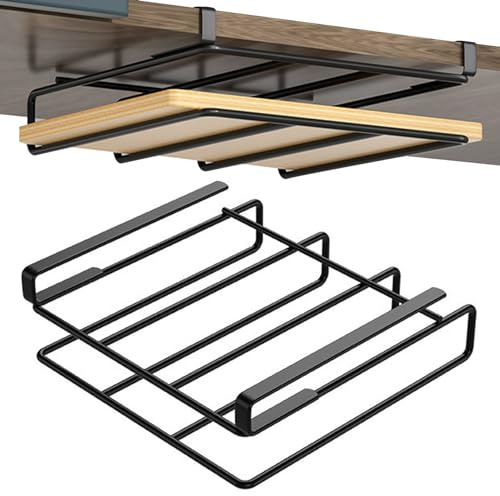 Under Cabinet Cutting Board Holder Stainless Steel Chopping Board Holder Cutting Board Storage Rack Kitchen Heavy Duty Cutting Board Hanging Rack 10.6x10.2x3.3