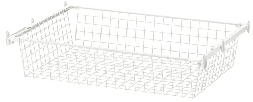 HJÄLPA Drahtkorb mit Ausziehschiene, 80x55 cm, weiß