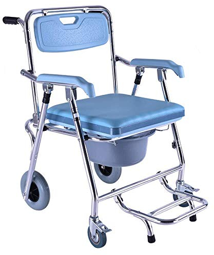 CRBUDY Toilettenstuhl Toilettenstuhl Toilettenrad Toilette Toilette Ältere Schwangere Frauen Behinderte Klappbarer Badezimmer Badestuhl Outdoor Nachttisch-Toilettenstuhl
