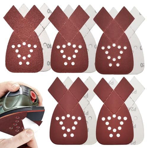 Dreieckige Schleifpapier-Mäuse, 95 x 135 mm, Pack mit 50 Stück für Black & Decker Schleifmäuse (Mixed Körnung)