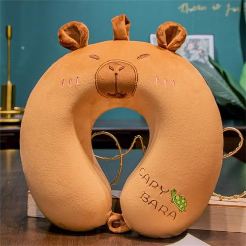 champracer Kinder Reisekissen, Niedlich Capybara Nackenkissen Kinder Auto, Memory Foam Nackenkissen Nackenstütze, Kinder Nackenkissen Erwachsene U-Geformte Nackenstützkissen für Reisen (Schildkröte)