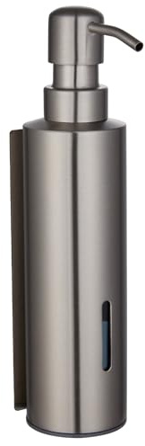 PLUSSEN Seifenspender Duschgelspender Shampoospender, Edelstahl 250 ml (SUS304), Glänzend, zur Wandmontage（15-Silber）