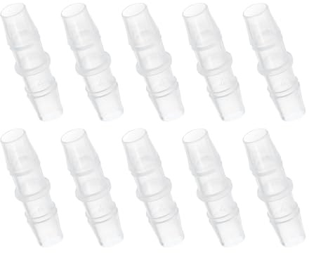PATIKIL 10pcs Conector de Manguera para Acuario, Accesorio Recto de Púas de Plástico Conexión de Manguera Empalmador Adaptador Igual de Empalme para Aire Agua Tuberías Jardín Riego, 10mm