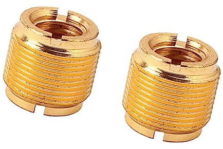Mikrofonstativ Gewindeadapter 5/8 3/8 Zoll, Gold, 2 Stück | Metallausführung, für Mikrofonständer mit Europäischem 3/8-zoll Gewinde, Außengewinde 5/8-27 und Innengewinde 3/8-16