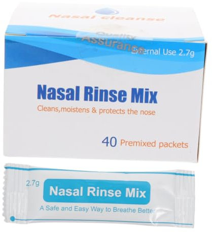 Genérico 1 Caja De 40 Uds De Nasales Sal Limpiadora Mezcla Nasal Sal Sinusal Sal Para Lavado Nasal Mezcla De Sal Sal Nasal Salina Sal De Limpieza Nasal Plástico