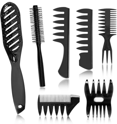 7 pettini da uomo, spazzola per capelli grossolana, pettine ventilato, pettine per capelli antistatico, pettine per capelli professionale per asciugare, lisciare, districare, acconciare