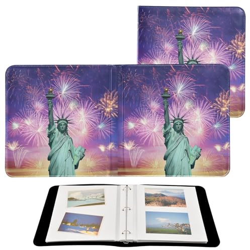JUMBEAR Álbum de fotos grande autoadhesivo con 20 páginas, álbum de recortes para boda, familia, bebé, vacaciones, estatua de la diosa americana