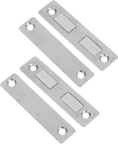 ABOOFAN 2pares Cierrapuertas Magnéticos Invisibles Cierre Automático Sin Taladrar Para Armarios Deslizantes Para Cocinas y Color Plateado