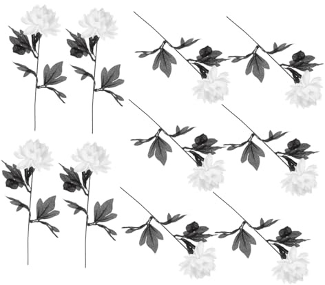 LOLIPPYY 10 Piezas Flores Artificiales de Dalia para Decoración de Halloween y Día Muertos Simulado para Boda Jardín y de