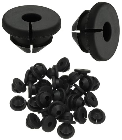 PATIKIL 100Pcs Protège-Câbles En Caoutchouc Pour Câbles 1/8 3/16 5/32, Kit De Rondelles De Câbles Pour Tubes Métalliques, Manchons De Protection Pour Câbles Métalliques, Noir