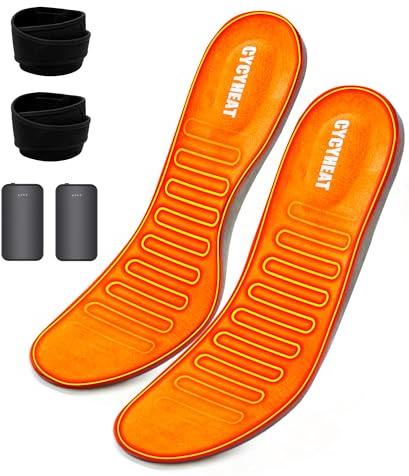 Heated Insoles Battery Powered - Arch Support Cuttable Heating Insoles for Women and Men, Upgraded 4000mAh Battery Pack