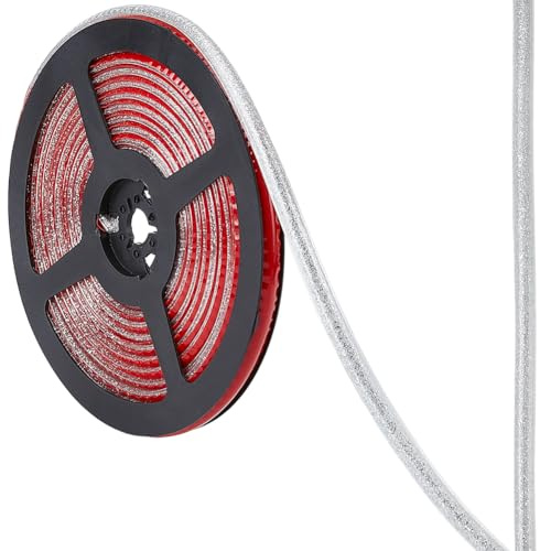 GORGECRAFT 5m Gap Tape Self-Adhesive Sealing Strip 8mm Ceramic Tile Caulk Strips Silver Waterproof Peel and Stick Tape Roll Flexible Triangle Molding Trim for Shower Bathtub Bathroom Toilet
