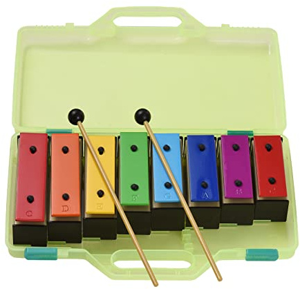 YDuupxe Buntes Glockenspiel-Xylophon, Metallische Stahlplatten, Leicht zu Tragen, Pädagogische Musik für Kinder und Musiktraining