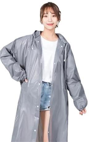LVCHAO Poncho impermeable grueso for mujer, 10 unidades, ligero, portátil, reutilizable, for viaje, for motociclista Para Senderismo(Grey)