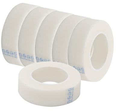 Cinta para Extensiones de Pestañas Color Claro, 6 Rollos, No Tejida | Separación Delicada de Pestañas Superiores E Inferiores, Formato para Maquillaje de Ojos, Uso en Extensiones