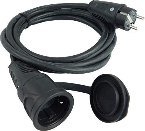 NW Powersolutions Cable alargador de Goma Schuko, 2,5 m, 3 x 2,5 mm², H07RN-F, IP54, Cable de alimentación para Obras, jardín, Industria, mercados, Exteriores