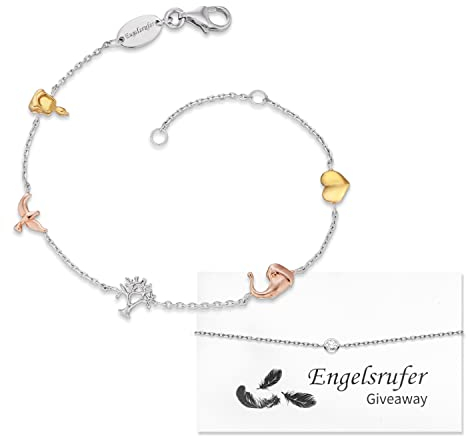 Engelsrufer Damen Armband Lebensbaumsymbole 925 Sterlingsilber Rhodium Gold ERB-LILTREE-TRICO