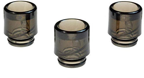 Armerah Anti Spit Back 810 Drip Tip eCig Mouthpiece Short/Wide Plastic/Opaque 3 Pack Black