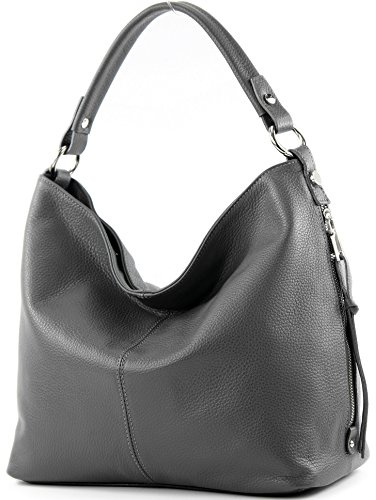 modamoda de T160 Damen Leder Schultertasche Groß, handmade in Italy