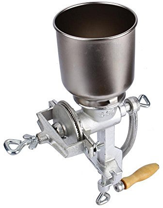 Macinino a mano, macinino per cereali, granturco caffè, alimenti di grano manuale, avena in ferro, noce, manovella, robusto e facile da pulire, materiale in ghisa antiruggine, 43 x 28 x 16 (cm)3,5 kg