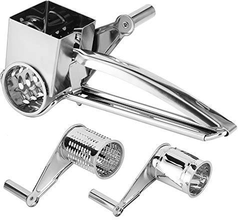 Molinillo de queso giratorio de acero inoxidable multifunción Rallador para rebanar Utensilios de cocina con manivela