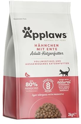 Applaws Katzentrockenfutter Adult, Huhn mit Ente, getreidefrei und komplett 2kg (1 Packung)