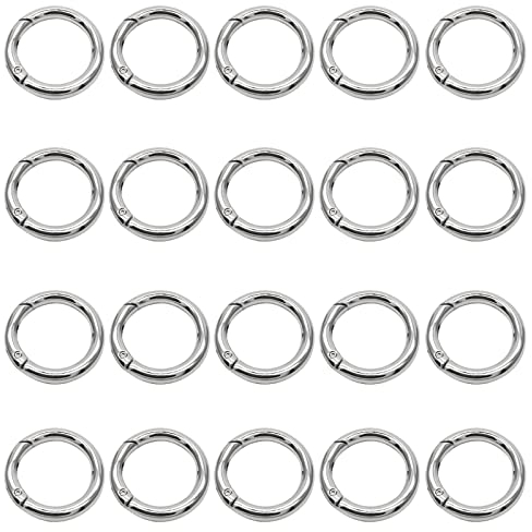 Rund Karabiner Zink-Legierung Karabinerhaken Schlüsselringe Metall Frühling O-Ring Karabiner Schnappclip für Auto Schlüssel Organisation 32mm 20 Stück