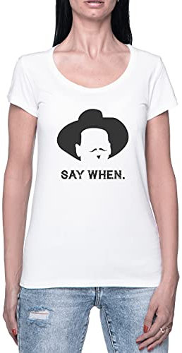Hopestly Macho Say When Maglietta da Donna a Maniche Corte Casual Leggera Girocollo Bianca Women's Tshirt White Crew Neck
