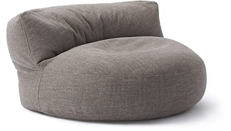 Lumaland Sittpuff Lounge med ryggstöd – för inomhus- och utomhusbruk – vattentät och robust – med justerbar expanderad polystyrenfyllning – tvättbart överdrag – 90 x 50 cm – ljusgrå