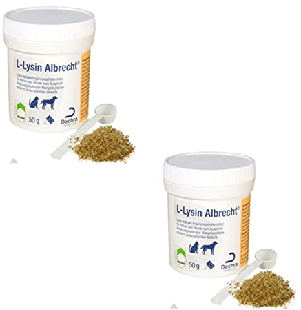 Dechra L-Lysin Albrecht für Hunde & Katzen zur Unterstützung der Augenfunktion - Doppelpack - 2 x 50g