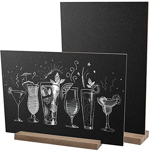 Cisolen 2 Stück Mini-Tafeln mit Staffelei Tischtafeln doppelseitige Kreidetafeln für Hochzeit Party Geburtstag Tischdekoration für Menü