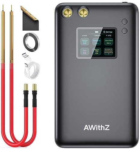 Soldador por puntos, AWithZ 7500mAh Soldador por puntos de batería, pantalla grande, interfaz de usuario inteligente en varios idiomas,para reparar de precisión y hacer paquetes de baterías (U3)