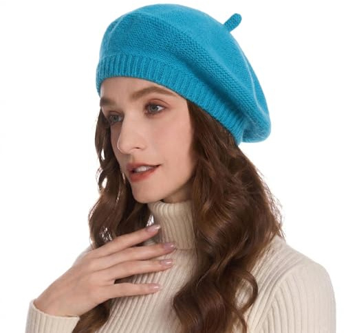 ZLYC Damen Winter Baskenmütze Klassischer Baskenmütze Druck Weich Warm Französisch Hut